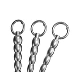 Stainless Steel Pull Bead Urethra Sound Rods/Urethral Dilator With Removable Grommets, Smooth Penis Plug Sex Toys - Catheters & Sounds For Men, Women (S)