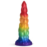 Magic Rider Unicorn Silicone Dildo For Beginners, Men, Women, & Couples. Suction Cup Base And Harness Compatible. Premium Silicone. 1 Piece, Rainbow.