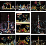 Rainbow Scratch Art Postcards with Mini Envelopes & 4 Tools, Modern Series