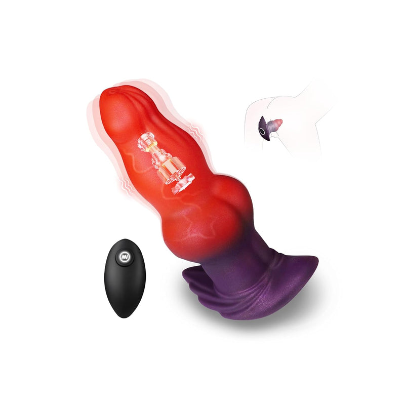 Vibrating Butt Plug Anal Dildo Vibrator, Prostate Massager Large Buttplug Vibrating Anal Plug For Anal Training & Stretching, Horse Knot Dildo Monster Prostate Dildo Sex Toys For Male Women