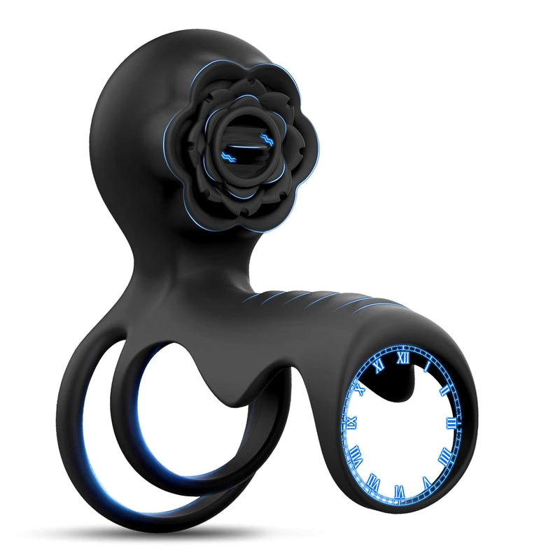 Vibrating Cock Ring Adult Sex Toys For Men, Pleasure Penis Ring With Rose Clitoral Vibrator Couples Sex Toys, 10 Tongue Licking Adult Male Sex Toy G Spot Vibrator For Men Female Couple