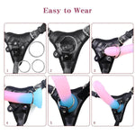 Strap On Dildo Harness Adult Sex Toys For Women Men,With Three Metal Rings, Wearable Adjustable Bondage Gear For Lesbian Gay Couple Vaginal Anal Play