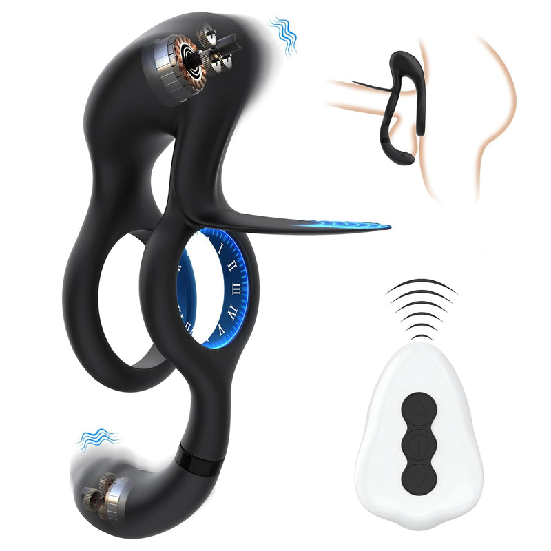Vibrating Cock Ring Couples Vibrators: 3 In 1 Penis Ring Vibrator Sex Toys With Clitoral Stimulator, 10 Vibration Modes Penis Sleeve Medical Silicone Waterproof Sex Toys For Adult Couples