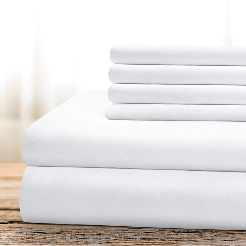 Hotel Luxury Bed Sheets Set 6 Piece(King, White) - Super Soft 1800 Thread Coun