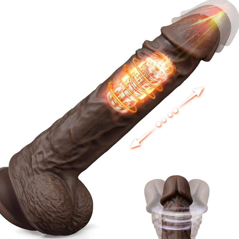 Sex Toys Thrusting Dildo With Heating - 8.7" Black Realistic G Spot Dildos Clitoral Anal Stimulator With 8 Vibrations Mode With Strong Suction Cup Base, Adult Sex Toy & Games For Women Couple