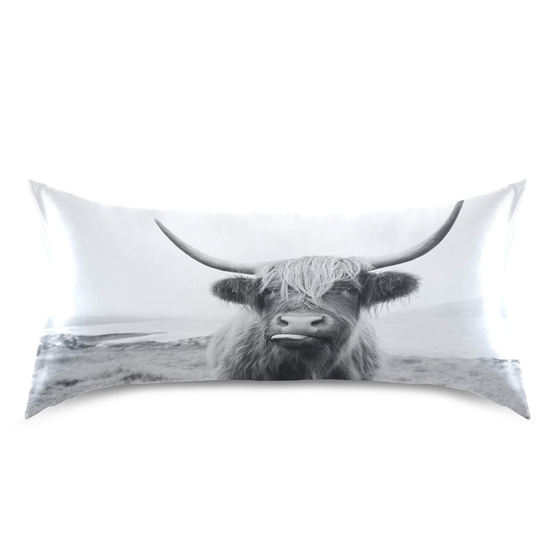 Funny Scottish Highland Cow Satin Pillowcase For Hair And Skin Silk Pillowcase