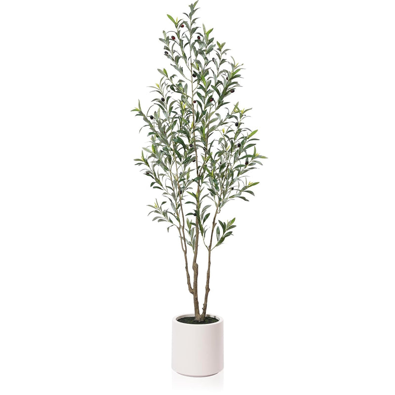 Artificial Olive Trees, 6 Ft Tall Fake Olive Trees For Indoor, Faux Olive Silk