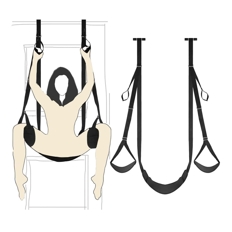 Door Sex Swing With Seat Bdsm Restraints Hanging Door Thigh Slings Adjustable Sexy Slave Bondage Swing Handcuffs Thigh Cuffs Sex Furniture Adult Sex Toys For Couple Sm Games,Holds Up To 300Lbs