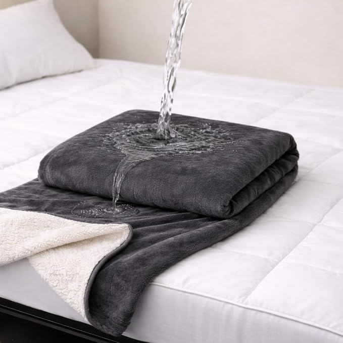 Waterproof Queen Bed Blanket for Couples, 60 x 80 Inch Washable Bed Protector