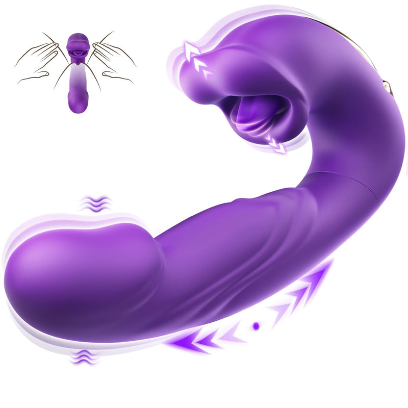 Thrusting Vibrator Sex Toys - G Spot Vibrator Women Sex Toys With 7 Thrusting & Vibrating & Licking Modes Tongue Toy For Women For Clitoral Stimulation Thrusting Dildo Anal Sex Toys Adult Toys