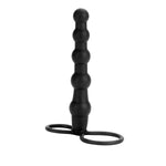 Novelties Silicone Love Rider Beaded Dual Penetrator, Black, 0.12 Pound