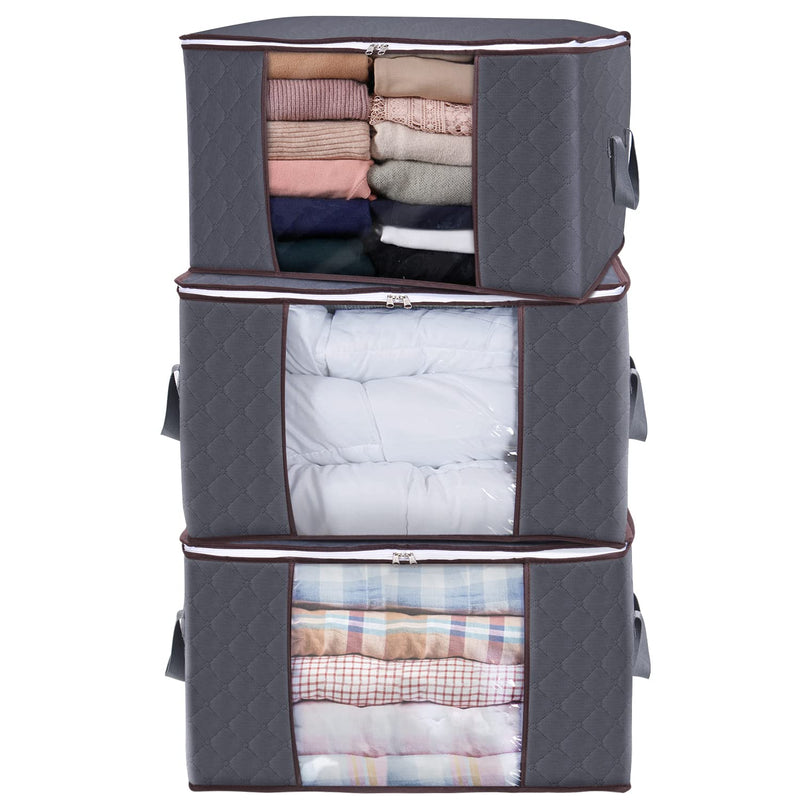 Large Capacity Clothes Storage Bag Organizer With Reinforced Handle Thick Fabric