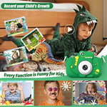 Upgrade Dinosaur Kids Camera, Christmas Birthday Gifts For Girls Boys 3-12, 1080P Hd Selfie Digital Video Camera For Toddlers, Cute Portable Little Girls Boys Gifts Toys For 3 4 5 6 7 8 9 Years Old