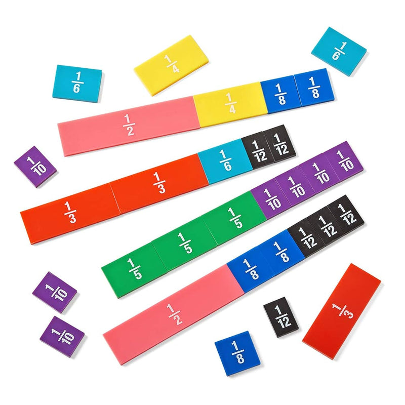 hand2mind Plastic Double-Sided Decimal and Fraction Tiles, Montessori Math