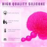 Small Rabbit Tail Anal Plug?Silicone Anal Sex Toys For Beginners?Butt Plug For Cospaly?Small Size For Long Time Comfortable Wear (Hot Pink)