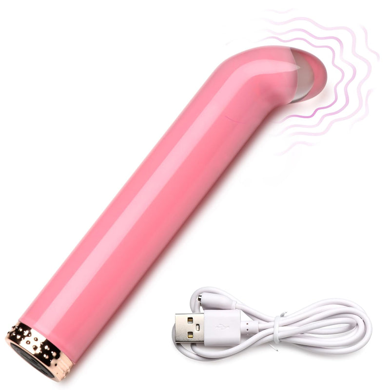 10X Vibra-Glass Mini Vibrator For Men Women & Couples, Made With Durable Borosilicate Glass Non-Allergenic Rechargeable Splashproof Ipx5. 3 Piece Set - Pink