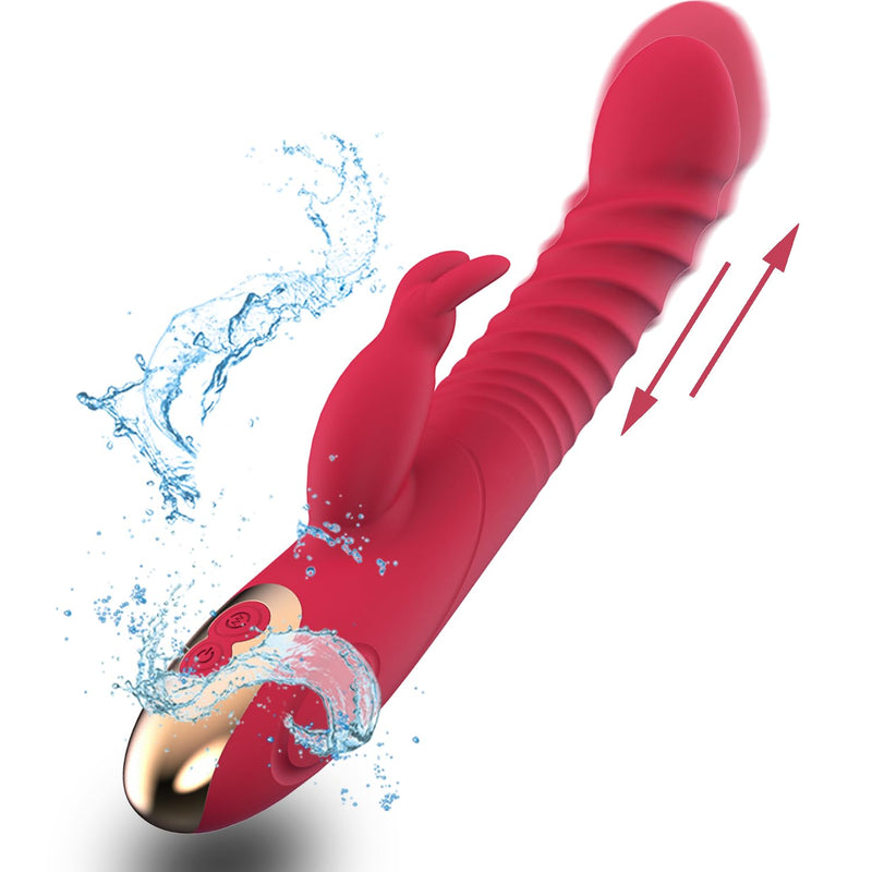 9.6 In Rabbit Vibrators Women Sex Toys, G Spot Vibrator For Clitoris Stimulation, Realistic Dildo Vibrator Purple Handheld Rechargeable Massager, Upgrade Powerful Quiet