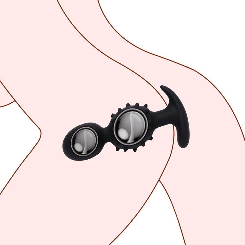 Silicone Anal Butt Plug With Safe Handle, Built-In Activity Ball Butt Plugs, Anal Beads Massage Butt Plug Sex Toy For Men Women And Couples (2 Anal Beads)