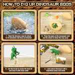 24 Dinosaur Eggs Dig Kit Toys For Kids, Surprise Dinosaur Eggs Excavation Kit With Magnifier, Science Stem Birthday Party Favors Easter Gifts For Boys Girls Age 3 4 5 6 7 8 9 10 + Years Old