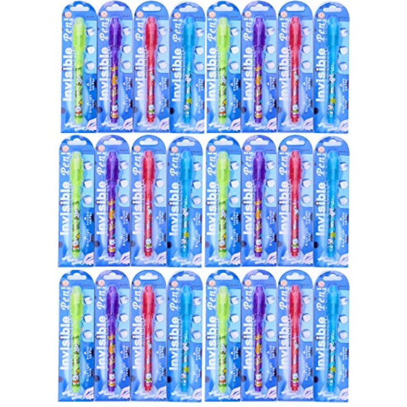 Invisible Ink Pen 24Pcs Spy Pen With Uv Light Magic Marker Kid Pens For Secret Message And Birthday Party,Writing Secret Message For Easter Day Halloween Christmas Party Bag Gift