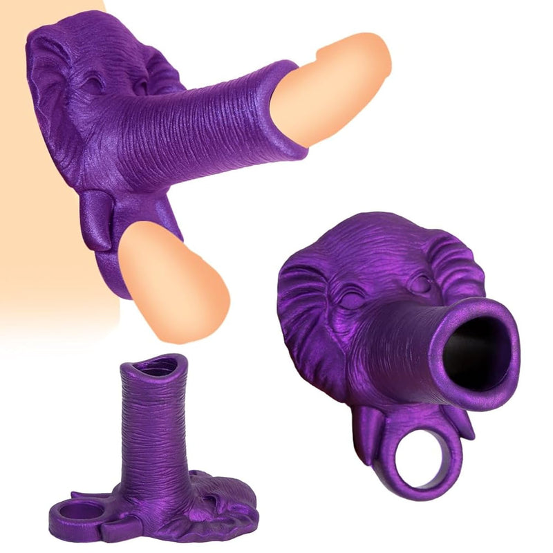 Penis Sleeve Silicone Cock Sleeve For Erection Enhancing Delay Ejaculation Cock Ring For Thicker And Harder Creative Shaped Male Sex Toys For Men And Couples (Purple)