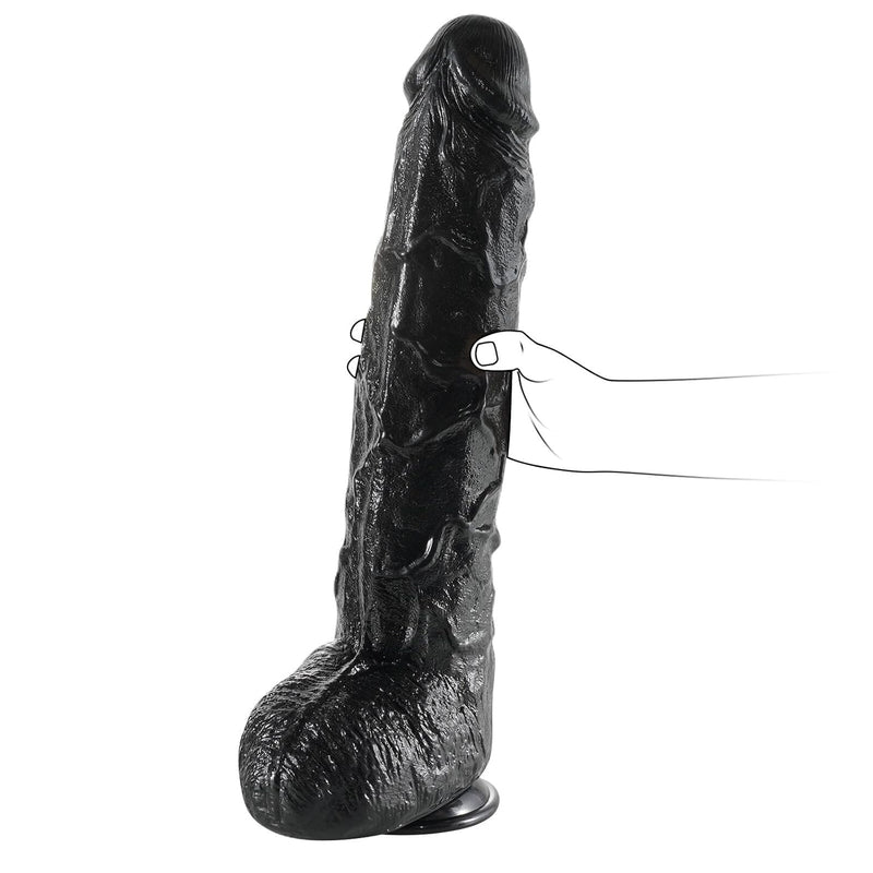 17.3 Inch Long Realistic Huge Thick Dildo, 3.3" Diameter Extra Large Dildos With Realistic Veins & Full Shaped Balls, Giant Fake Penis Adult Sex Toy For Experienced Women Men Couple Anal Play