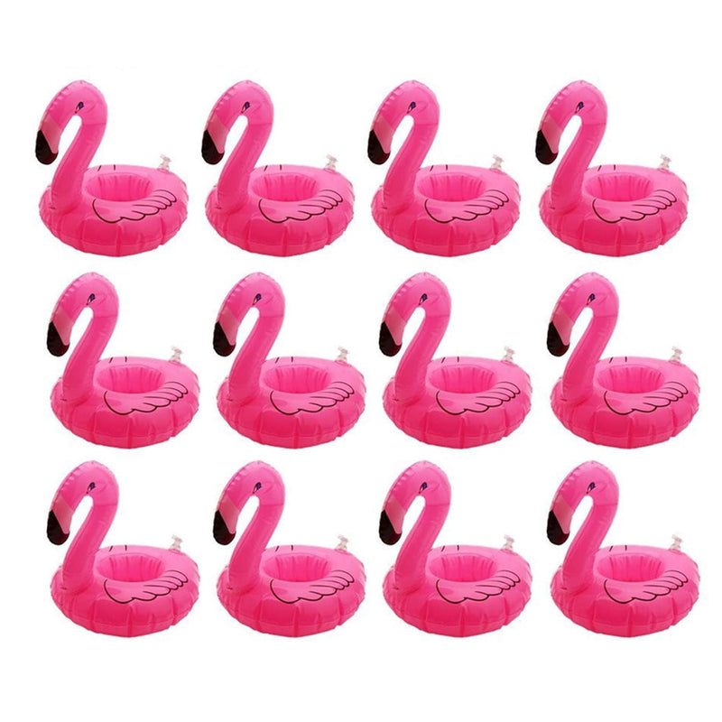 Inflatable Floating Flamingo Drink Holder 12 Pack Swimming Pool Float Coast
