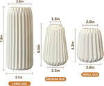 White Ceramic Vase -Set of 3 Boho for Modern Home Decor,Nordic Minimalism Decor Office Entryway Living Room Centerpiece Table Decorations Vases