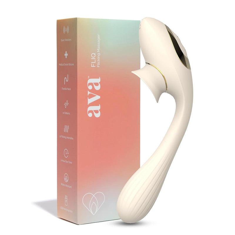 Fliq Bending Dual-Function Vibrator Wand [Sex Toys For Women] Personal Massager | Double-Ended Vibrator | 10 Vibrations & 10 Flicking Patterns | G Spot Vibrator Adult Toys | Gifts For Women- Beige
