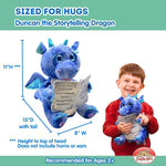 Cuddle Barn | Duncan The Storytelling Dragon with Light Up Eyes |Animated Stuffed Animal Plush Toy | Mouth Moves, Head Sways and Eyes Light Up | Recites 5 Fairy-Tales - 11"