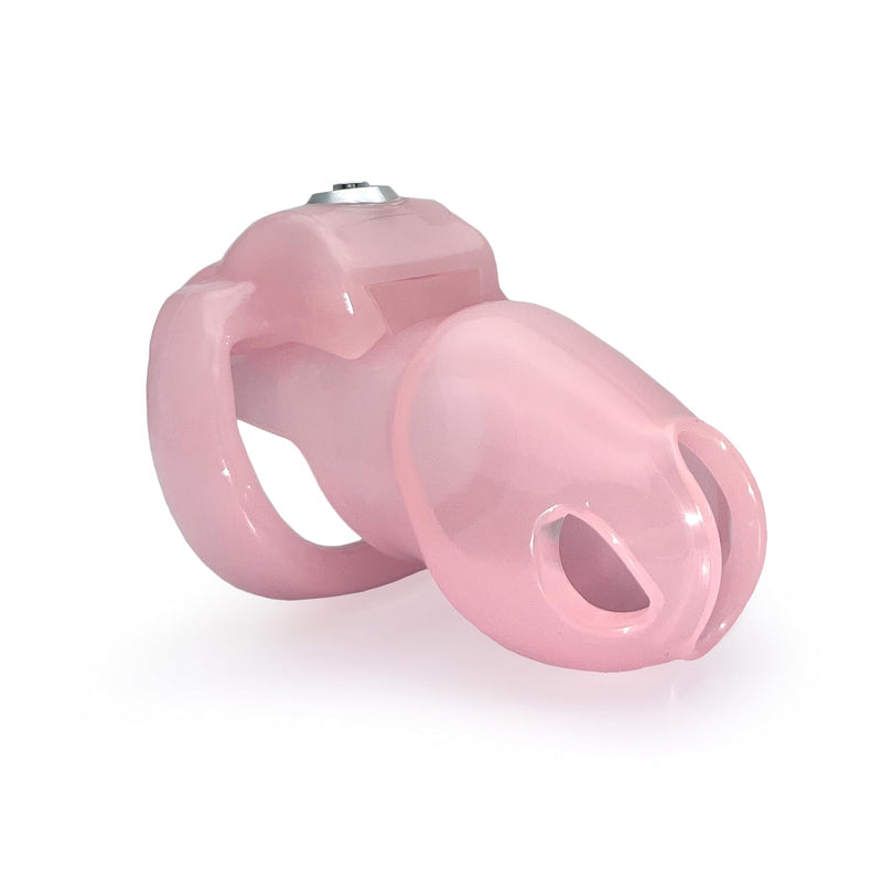 HT-V5 Chastity Cage - Resin, Click &amp; Lock Key, 5 Sizes Rings Included