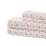 Soft Microfiber Printed Sheets - Luxurious Microfiber Bed Sheets - Includes Flat Sheet, Fitted Sheet With Deep Pockets, & Pillowcases Ivory Full