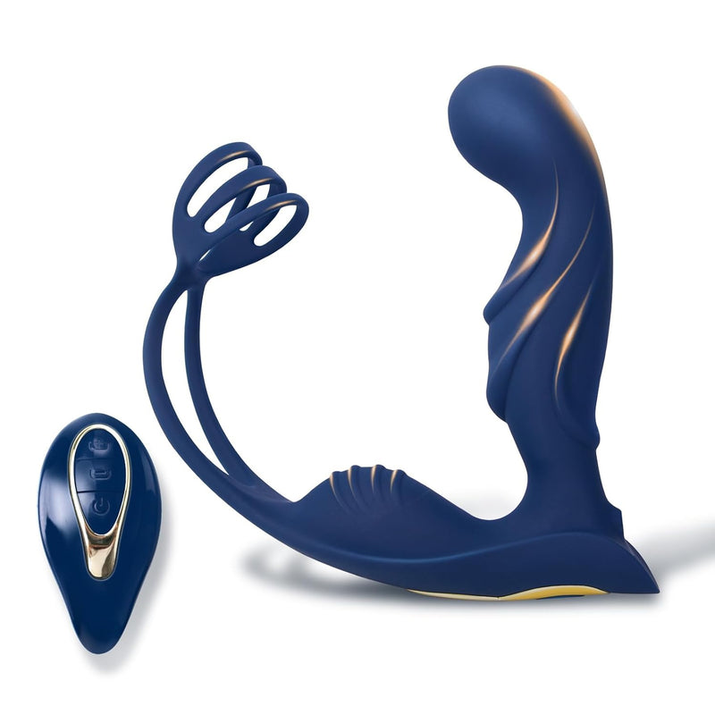 Prostate Massager Men Sex Toy - Male Masturbator Vibrating Butt Plug Anal Plug Vibrators With 2 Penis Ring 12 Vibrating Modes & Remote Control Cock Ring Dildo Anal Toy Adult Sex Toys For Men Couples
