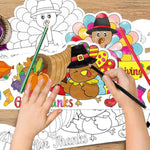 Thanksgiving Turkey Crowns and Hats Set for Kids - 24 Pieces Fall Crafts