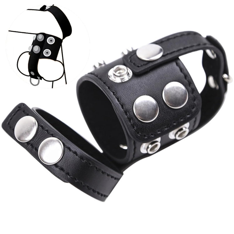 Cock Ring Bondage Rope With Leather Adjustable Chastity Belt Restraint Scrotum Set Reusable Erection Bdsm Sex Toys For Enhanced Sensual Play And Intimate Exploration Male