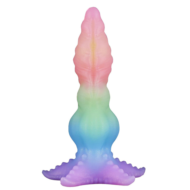 Fantasy Silicone Dildo, 9.84 Inches Knot Glow-In-The-Dark Dildo With Starfish Suction Cup For Men Women Couple