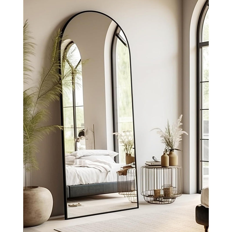 Floor Mirror, Arched Full Length Mirror With Stand, Standing Mirror, 64"X21" F