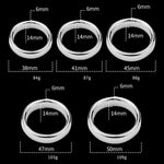 Stainless Steel Cock Ring, Metal Penis Ring Penis Glan Loop Sex Toy For Men,50Mm