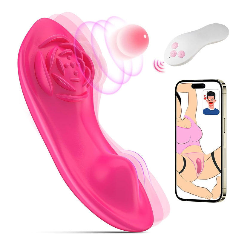 Adult Sex Toys For Women & Couples, Wearable Panty Vibrator Rose Sex Toy, 3-In-1 App Remote Control Mini Butterfly Vibrator Clitoris G Spot Vagina Stimulator With 10X2 Vibration Modes, Clit Novelties
