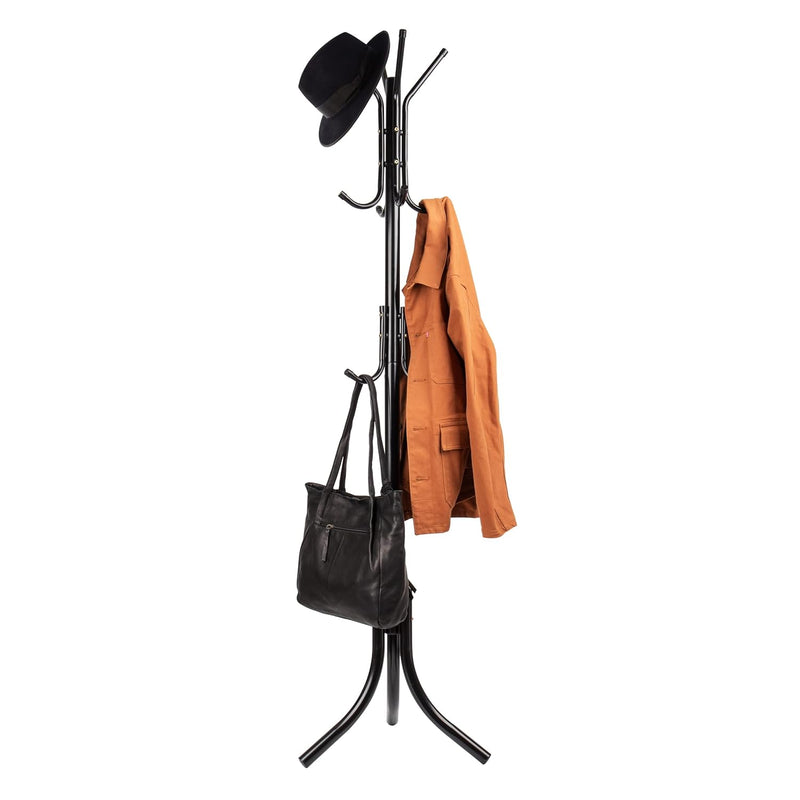Mind Reader Coatrack11 Standing Metal Coat Rack Hat Hanger 11 Hook For Jacket,