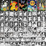 72 Pack Fuzzy Velvet Coloring Posters, 72 Designs for Kids, Adults & Classrooms