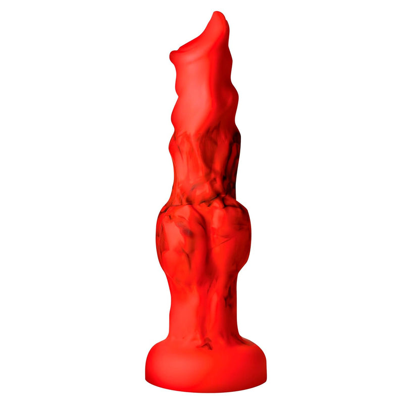 Fire Hound Silicone Dildo For Men, Women, & Couples. Fantasy Dildo, Stong Suction Cup Base. Harness Compatible & Premium Silicone. 1 Piece, Red - Small.