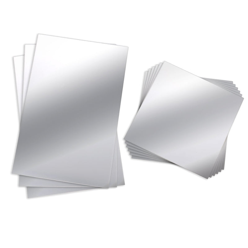 9 Pieces Mirror Adhesive Craft Mirrors Shatterproof Sheet Small Mirror Tiles F