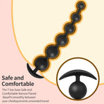 Silicone Anal Beads Butt Plug With T-Shaped Base,Long Anal Dildo With 6 Gradual Knots,Female G-Spot Anal Stimulator & Male Prostate Massager,Big Anal Trainer Stretcher & Anus Dilator Adult Sex Toys
