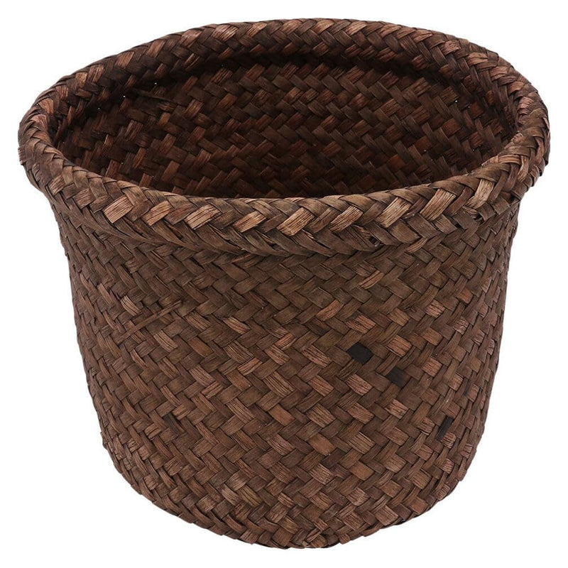Seagrass Waste Basket Boho Woven Trash Can Garbage Container Bin Wicker Rattan L