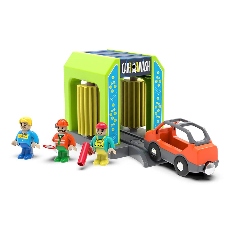 Car Wash Station Playset Toy For Wooden Train Track,Creative City Washer Sc