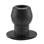 Perfectfit Brand Tunnel Plug, Hollow Butt Plug, Pfblend, Tpr/Silicone, Three Sizes, Use For Anal Training, Black, Medium