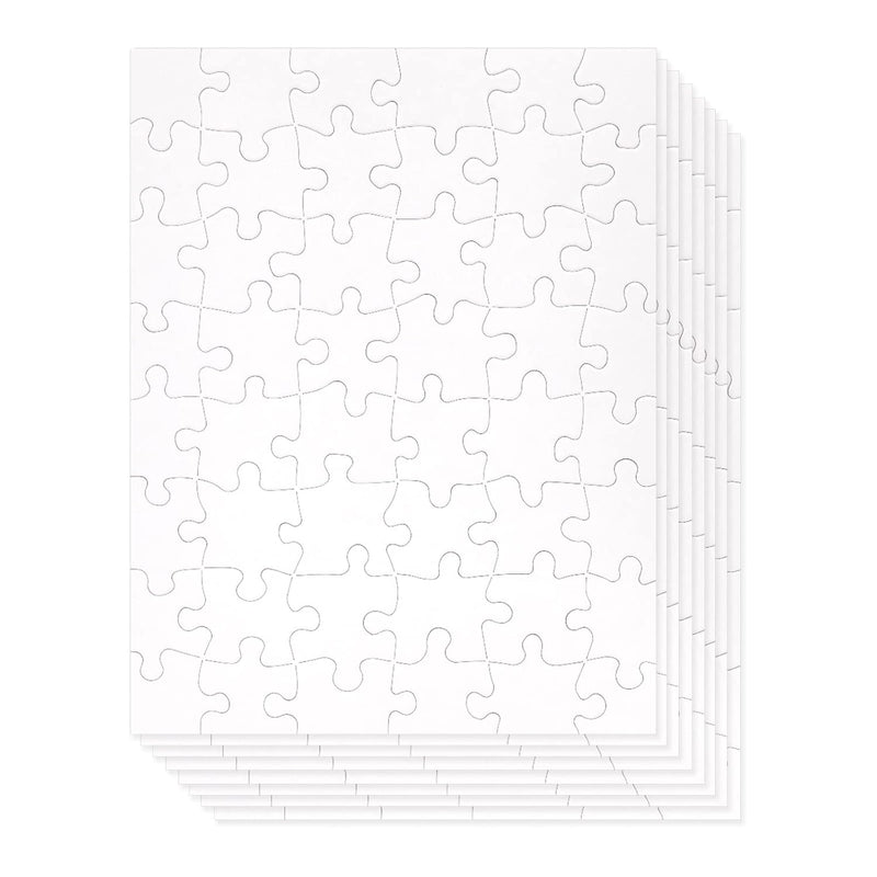 Juvale 36 Pack Blank Puzzles to Draw On, 8.5x11 Make Your Own Jigsaw Puzzle