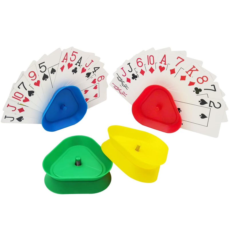Yuanhe Playing Card Games Holder - 4Pack Little Hands Cards Tray for Kids,