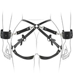 Bdsm Body Harness, Bondage Restraints Kit With Wrists Cuffs Thigh Waist Sex Straps, Sm Cortex Set For Women Couple